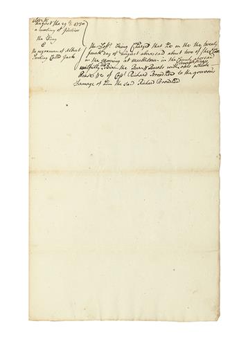 (SLAVERY AND ABOLITION.) Trial account of an enslaved New York man for arson, with the order to burn him at the stake.